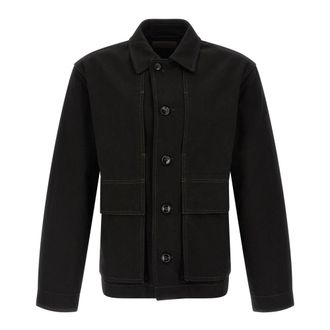Christophe Lemaire Boxy Jacket - Heren - Zomerjassen - Zwart - XL - Katoen - Jassen