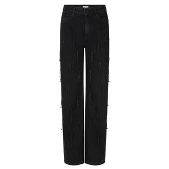 Dante6 Nuit Pearl Fringed Jeans - Dames - Jeans - Zwart - Maat: W31 Katoen