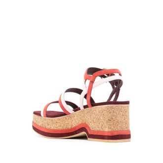 Ferragamo Mysen Wedge Sandal - Burgundy