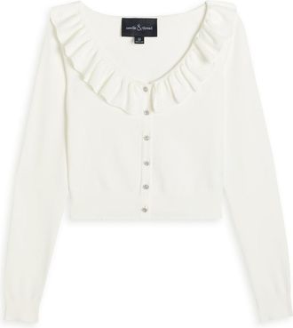 Needle & Thread Pointelle Stretch-knit Cardigan - Cream - 14 (UK18 / Xxl)