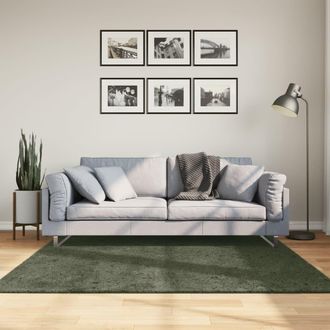 vidaXL Vidaxl - Alfombra Pelo Corto Suave Lavable Huarte Verde Bosque 160x160cm