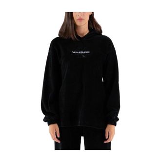 Calvin Klein Velvet Corduroy Hoodie - Dames - Hoodies - Zwart - XS - Katoen - Hoodies & sweatvesten