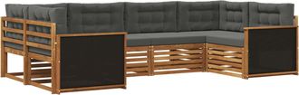 vidaXL Conjunto De Sof&aacute;s De Exterior 6 Uds. Natural Y Antracita Vidaxl
