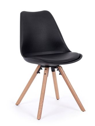 BIZZOTTO Silla de comedor en madera de haya y polipropileno, negro