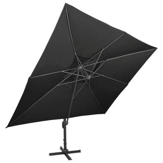 Berkfield Home Cantilever Garden Parasol with Double Top Black 400x300 cm