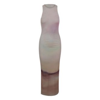 Nanushka Maxi Dresses, female, Multicolor, Size: M Long gradient mesh jersey dress