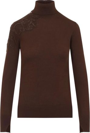 Ermanno Scervino Dolcevita in maglia fine - - Knitwear - Donna - Marrone - 2XS
