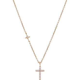 Alex and Ani Delicate Pave Cross Pendant Necklace in Gold at Nordstrom