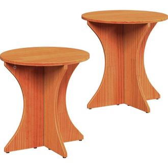 vidaXL Coffee Table 2 pcs Wax brown 46 x 46 x 47 cm Solid pine wood Vidaxl