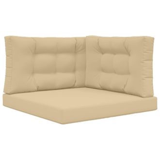 vidaXL Coj&iacute;n Para Sof&aacute; De Exterior 3 Pcs Beige Poli&eacute;ster Vidaxl