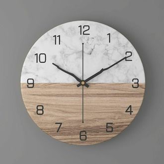 OEM Reloj De Pared - 30 Cm - Esfera De Metal Con Textura De M&aacute;rmol - Movimiento De Cuarzo Silencioso - Dise&ntilde;o Moderno Minimalista - 1 Unidad