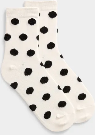 Simons Womens Plush large-dot socks