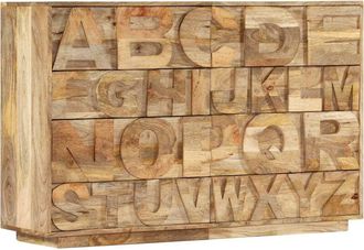 vidaXL Vidaxl - Armario Alphabet con 6 cajones madera maciza mango 120x35x79 cm