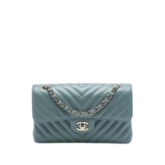 Chanel Pre-owned Classic Flap Shoulder Bag - Dames - Pre-owned - Blauw - Maat: ONE Size Leer