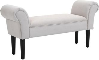 HOMCOM Homcom - Taburete Pie De Cama Banqueta Con Brazos Tapizada Banco De Dormitorio Recibidor