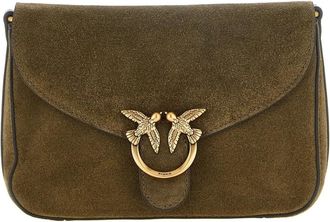 Pinko Bolso bandolera Love Birds Suede - Bags - Mujer - Verde - ONE SIZE