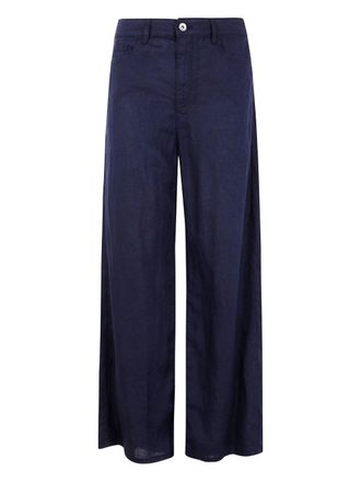 パンツ EMPORIO ARMANI 100% Linen Pants Emporio Armani linen-blend Tapered Trousers | Grey | FARFETCH