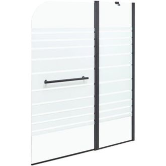Beliani Schermo doccia minimalista con ante in vetro temperato 140 x 100 cm Nero Tuapi