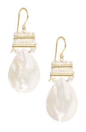 Freya Rose Pearl and Mother of Pearl Pear Drops in Gold at Nordstrom