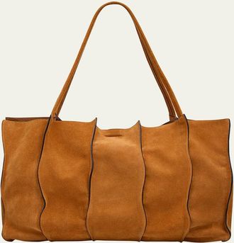 Ulla Johnson Adria Large Wavy Suede Tote Bag