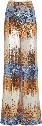 Philipp Plein Sequins High-waist Palazzo Pants - Dames - Wijde Broeken - Veelkleurig - M - Pailletten - Broeken