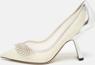 Nicholas Kirkwood Silver Leather And Mesh Monstera Pumps