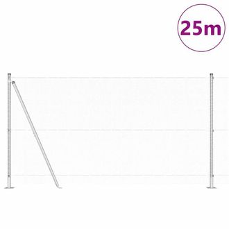 Berkfield Home Durable Fencing Set Set of 2 Galvanised Steel 25 x 1.2 m Durable in Silver