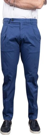Berwich Blauwe Chino Broek Slim Fit - Heren - Chinos - Blauw - 2XL - Katoen - Broeken