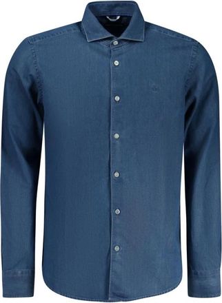 North Sails Overhemden, Heren, Blauw, M, Katoen, French Collar Embroidered Shirt