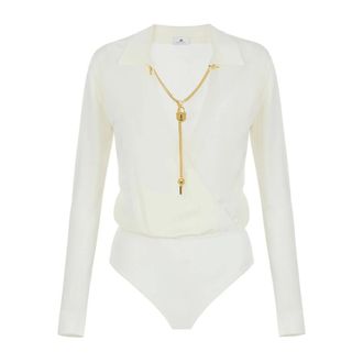 Elisabetta Franchi Dames, Tops, Beige, Maat: M Viscose