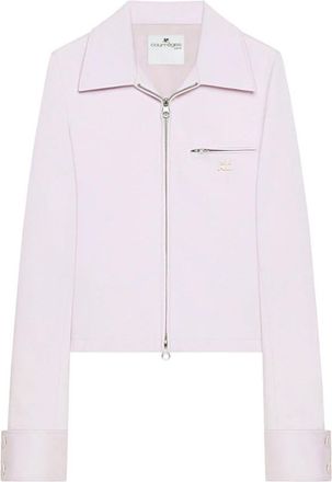 Courr&egrave;ges Twee-weg ritssluiting jas - Dames - Zomerjassen - Roze - M - Katoen - Jassen