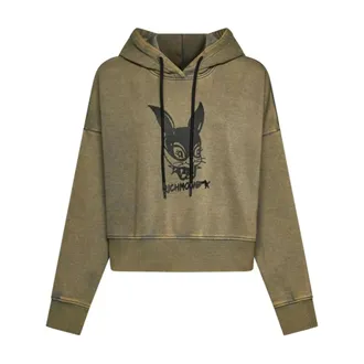John Richmond Dames, Sweatshirts & Hoodies, Beige, Maat: XS Katoen