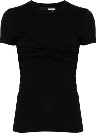 Rotate knot-detailed T-shirt - women - Elastane/Organic Cotton/Modal - 42 - Black