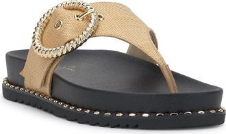 Jessica Simpson Cymmeri Stud Sandal in Natural Raffia at Nordstrom, Size 7