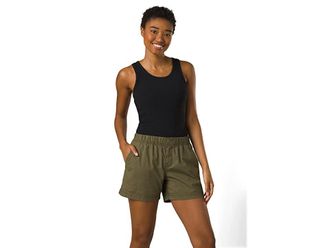 Prana 5 Double Peak Shorts Womens Shorts Cargo Green : 2 5, Polyester/Elastane/Cotton