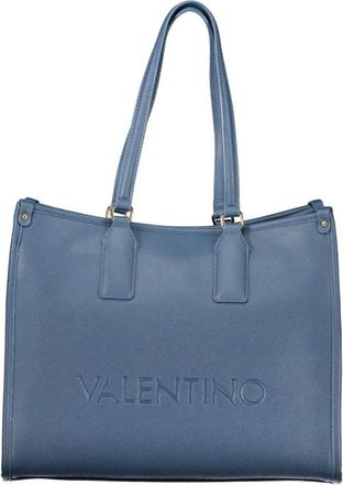 Valentino Tassen, Dames, Blauw, ONE Size, Polyethyleen Handtas met Handvat aan de Bovenkant en Ritssluiting