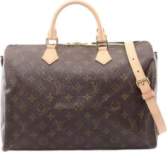 Louis Vuitton Pre-owned Speedy Bandouliere 35 Monogram Handbag - Dames - Vintage Handtas - Bruin - ONE Size - Leer - Vintage