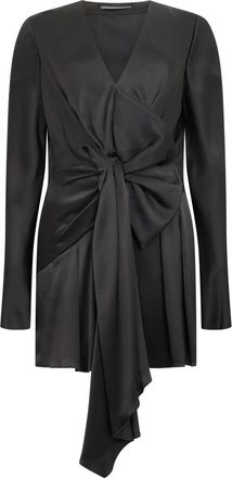 Alberta Ferretti Blouse met strik - Dames - Korte kleedjes - Zwart - L - Kleedjes