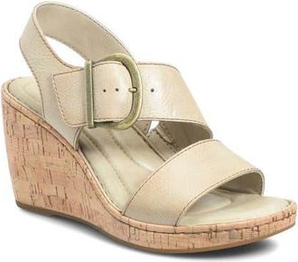 B&oslash;rn Sapphire Platform Slingback Sandal in Grey Leather at Nordstrom, Size 10