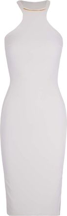 Elisabetta Franchi Ivory Dress With Gold Detail