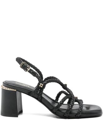 Ash 60mm braided block heel sandals - Black