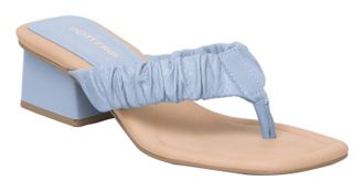 Bottero Womens Marina Ruched Thong Strap Sandal Low Heel In Blue