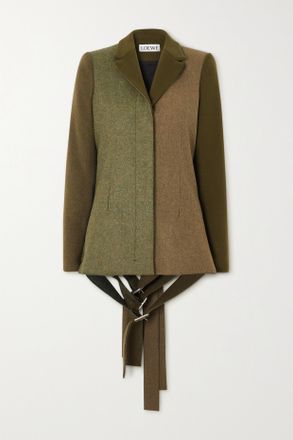 Loewe Buckle-embellished Color-block Wool-blend Felt Blazer - Verde