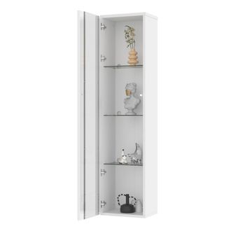 STILVORA Vetrina Con Illuminazione Led Multicolore, Telecomando E App, Stile Moderno, Realizzata In Truciolato E Acrilico, 40&times;29&times;170 Cm, Bianca