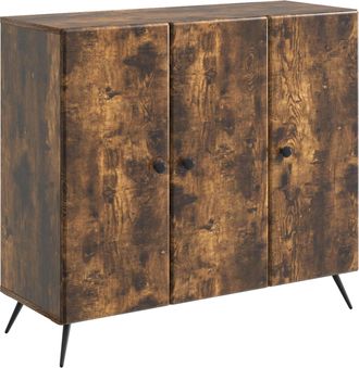 vidaXL Aparador Roble Ahumado 89 X 34,5 X 80 Cm Madera De Ingenier&iacute;a Vidaxl
