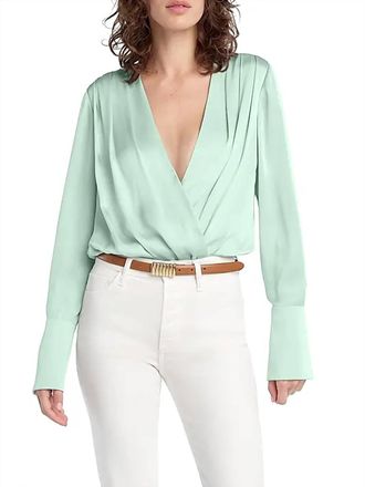 Favorite Daughter Date Surplice Blouse In Light Sage
