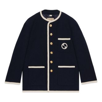 Gucci (WMNS) Gucci Retro Tweed Jacket With Embroidery Blue 749578-ZANIZ-4613