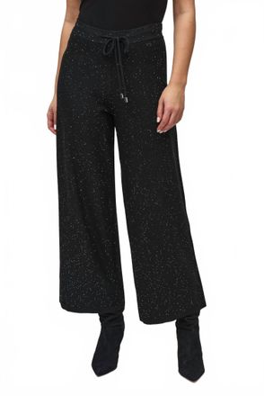 Joseph Ribkoff Sequined Sweater Knit Culotte Pants In Black