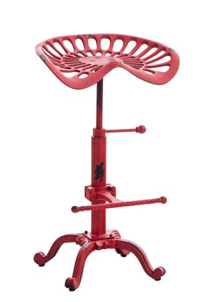 Clp Taburete de bar industrial regulable en Metal Rojo