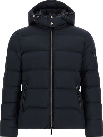 Moorer Blue Wool Mens Bomber
